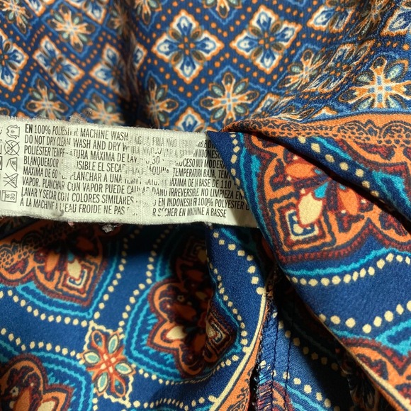 Forever 21 Womens Blue Orange Boho Medallion Print Cami Tank Top M Festival - Picture 6 of 6